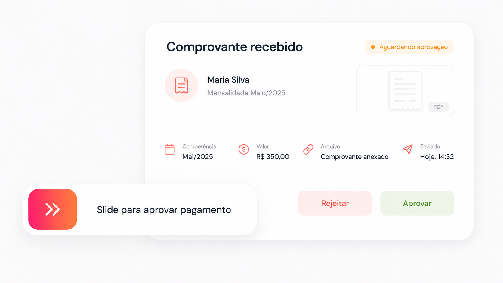 Central de comprovantes e aprovações da Wuuub